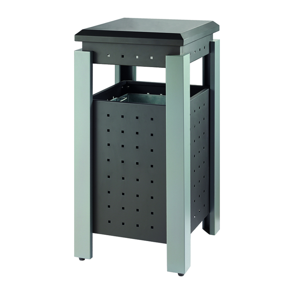 Modellbeispiel: Abfallbehälter -P-Bins 117- aus Stahl mit Dach (Art. 37528)