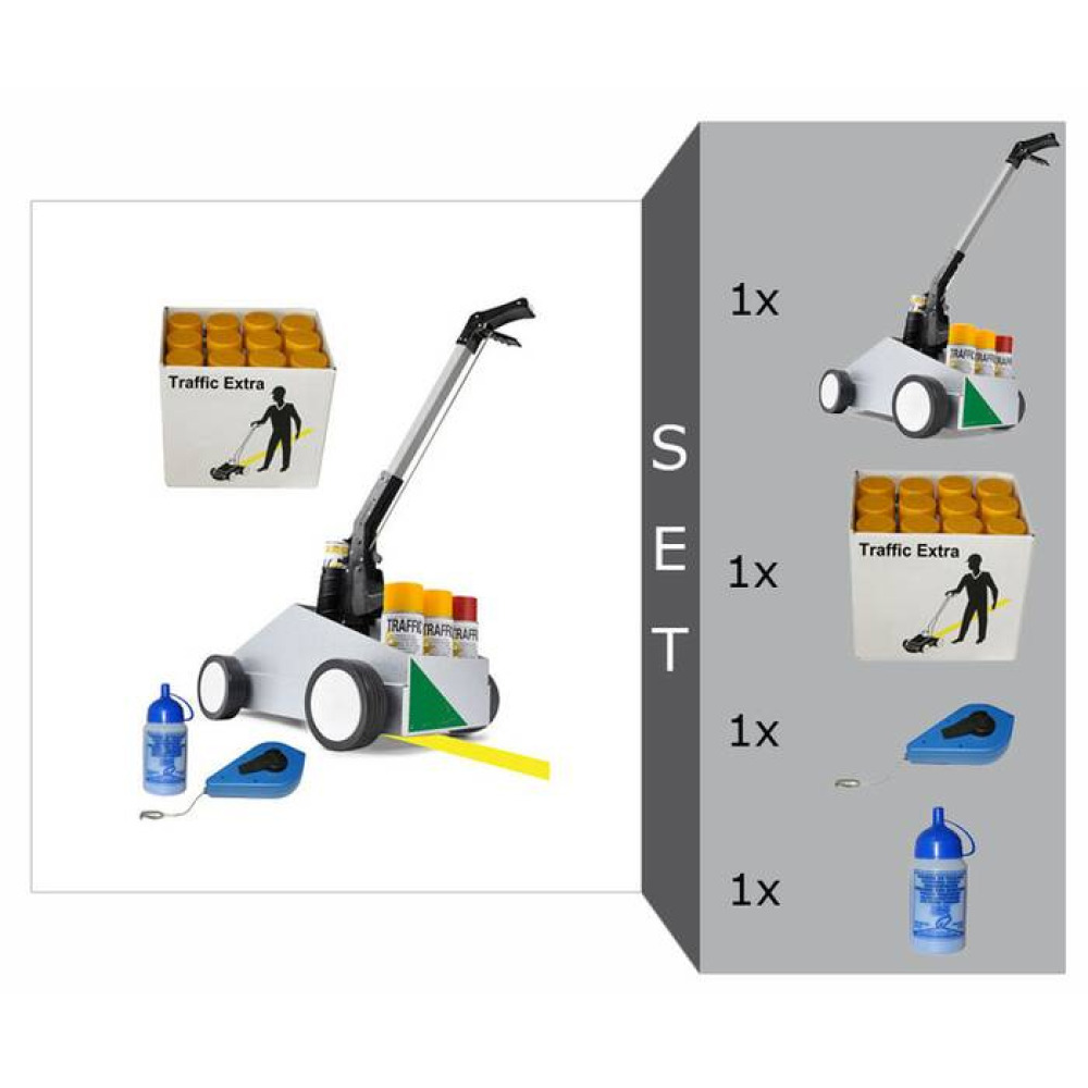Anwendungsbeispiel: Markierwagen -Perfekt Striper- Komplett-Paket mit Markierfarbe Traffic Extra