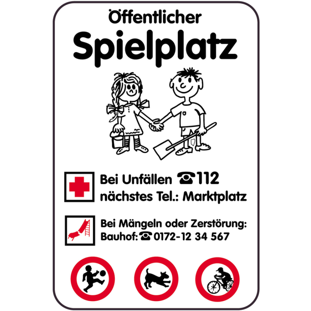 Modellbeispiel: Spielplatzschild, Öffentlicher Spielplatz (Art. 14862)