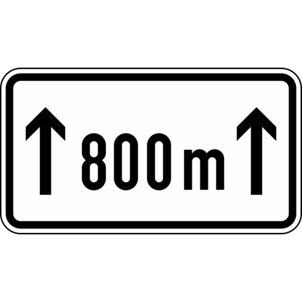 Anwendungsbeispiel: VZ Nr. 1001-30 (Länge einer Verbotsstrecke)