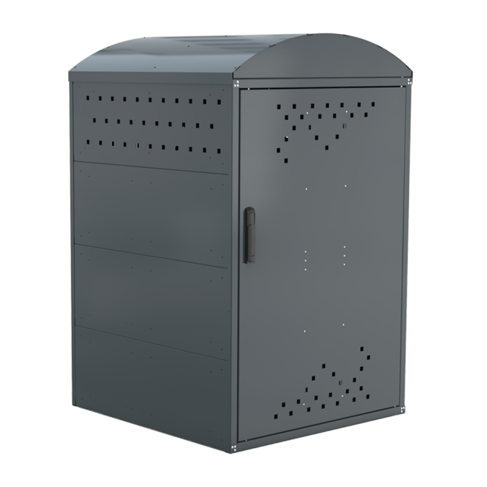 Modellbeispiel: Rollatorgarage/Rollatorbox -Treasure 2- komplett geschlossen mit Bogendach (Art. 40297)