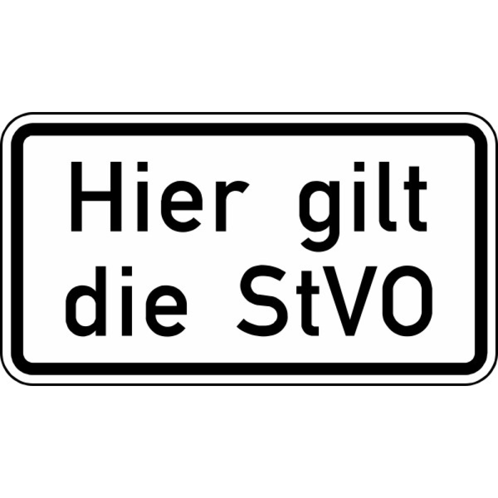 Modellbeispiel: VZ Nr. 2803 (Hier gilt die StVO)