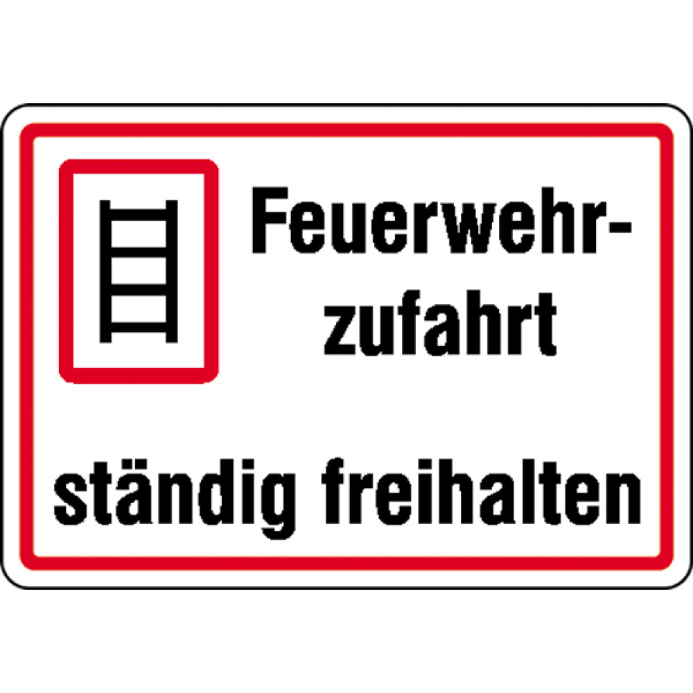 Modellbeispiel: Feuerwehrzufahrt ständig freihalten mit rotem Rand (Art. 11.2760)