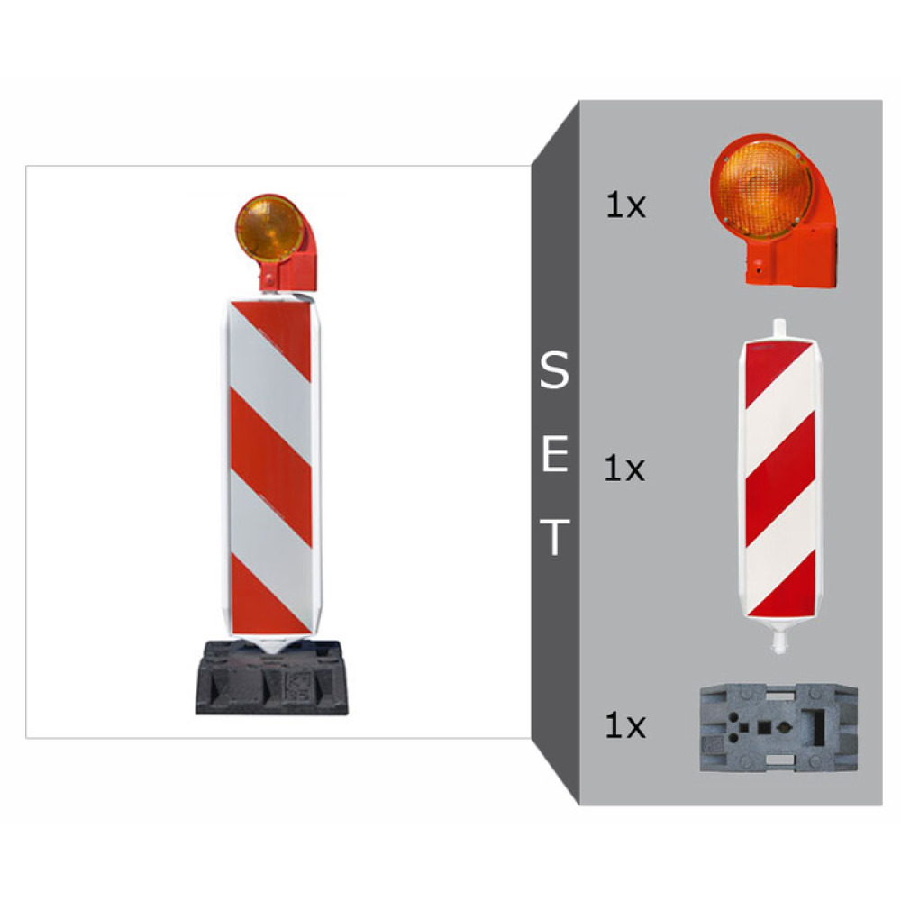 Modellbeispiel: Komplett-Set mit KD-System -BASt- geprüft nach TL-Leitbaken (Art. 33621)