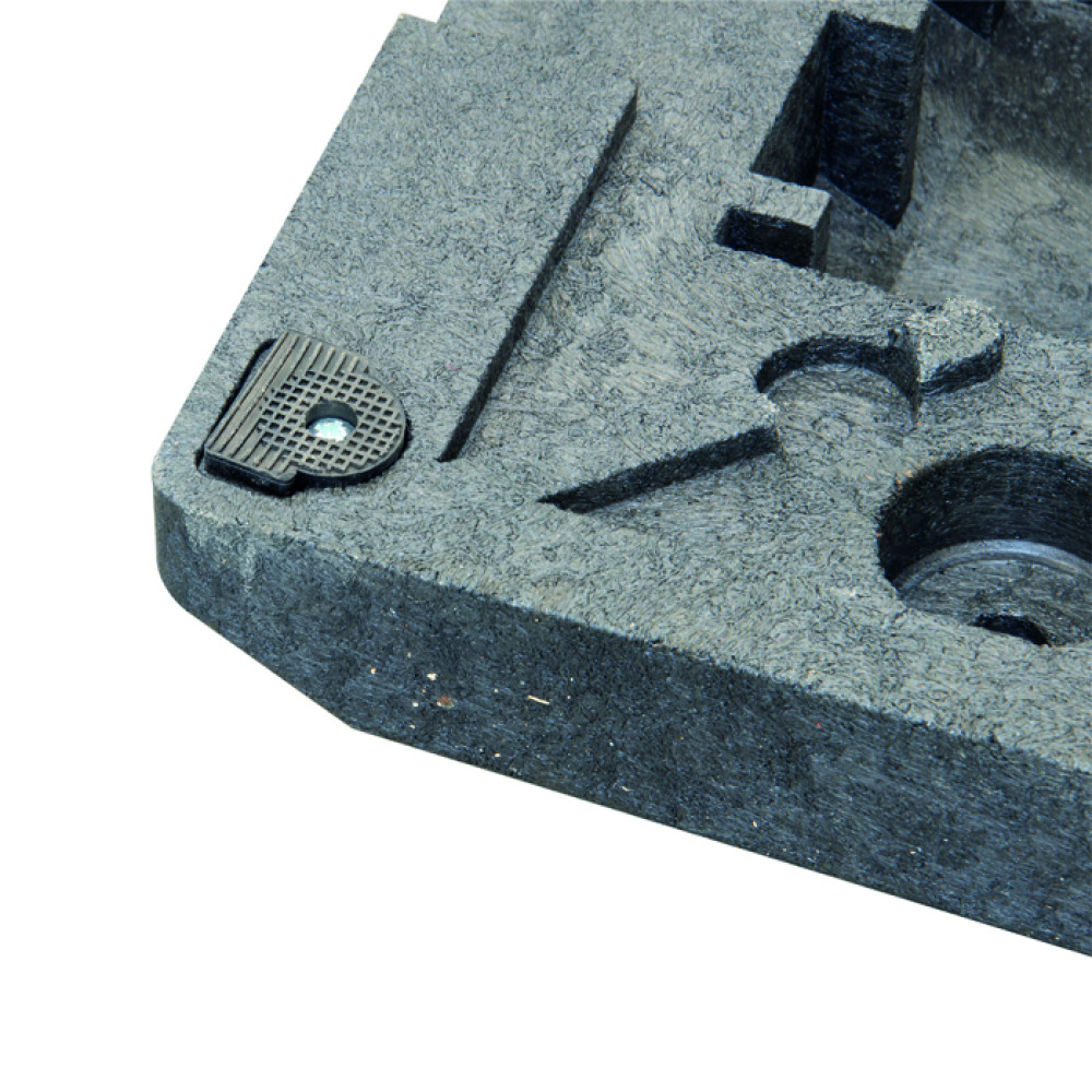 Detailansicht: Sicherheitsbaken-Fußplatte D300M, standsicher durch Anti-Rutsch-System (Art. 18479)