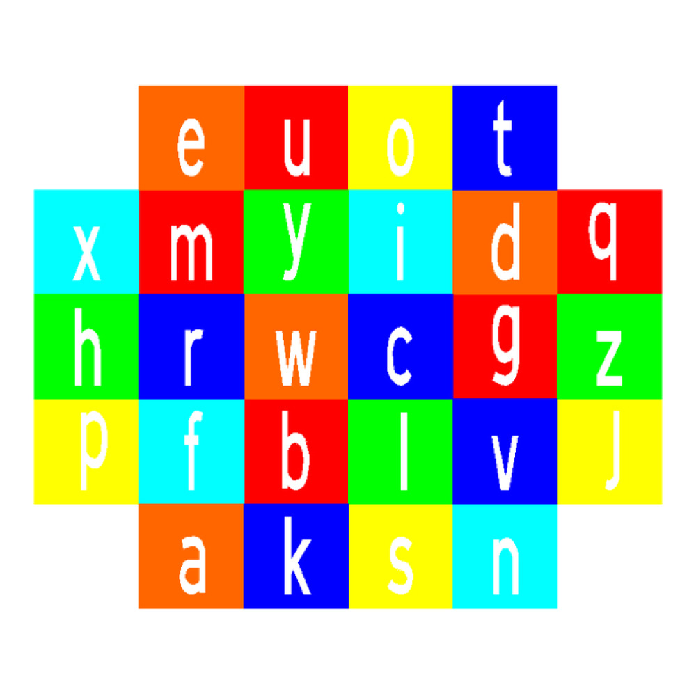 Modellbeispiel: Spielplatzmarkierung DecoMark® Hüpfspiel -Alphabet- (Art. 12945)