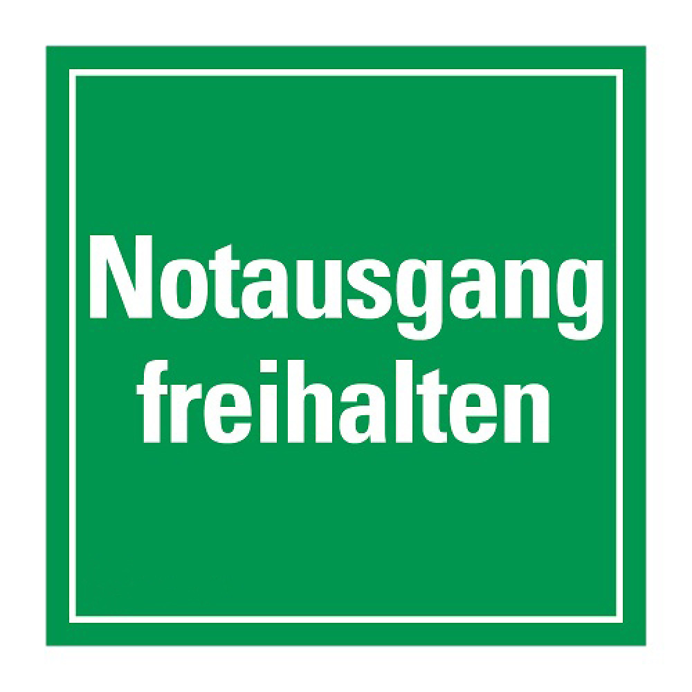 Modellbeispiel: Aufkleber Notausgang freihalten (Art. 34756)
