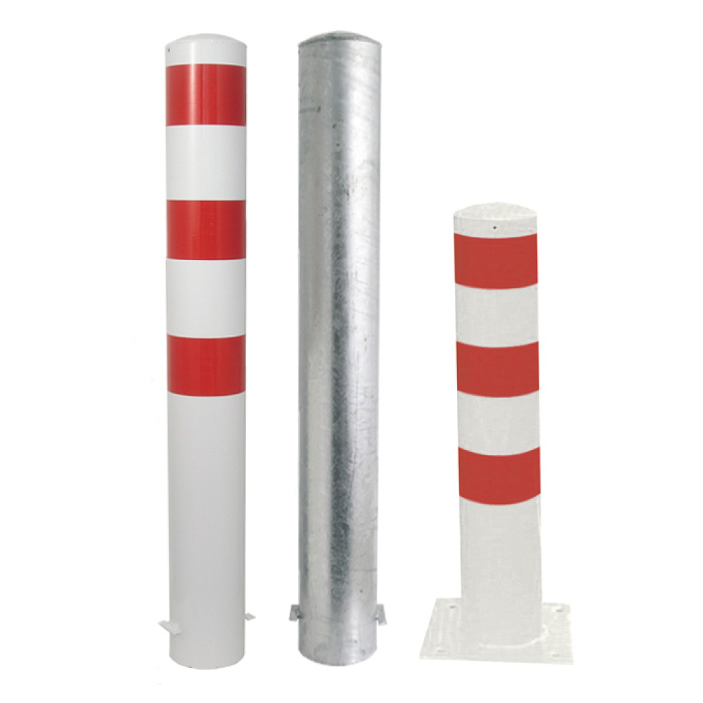 Modellbeispiele: Rammschutzpoller -Bollard- Ø 152 mm, feststehend (v.l. Art. 40150b, 40150, 40153b)