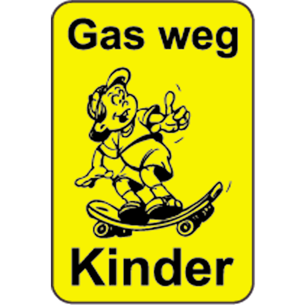 Modellbeispiel: Kinderhinweisschild/Verkehrszeichen Gas weg Kinder, Art. 14773/14774