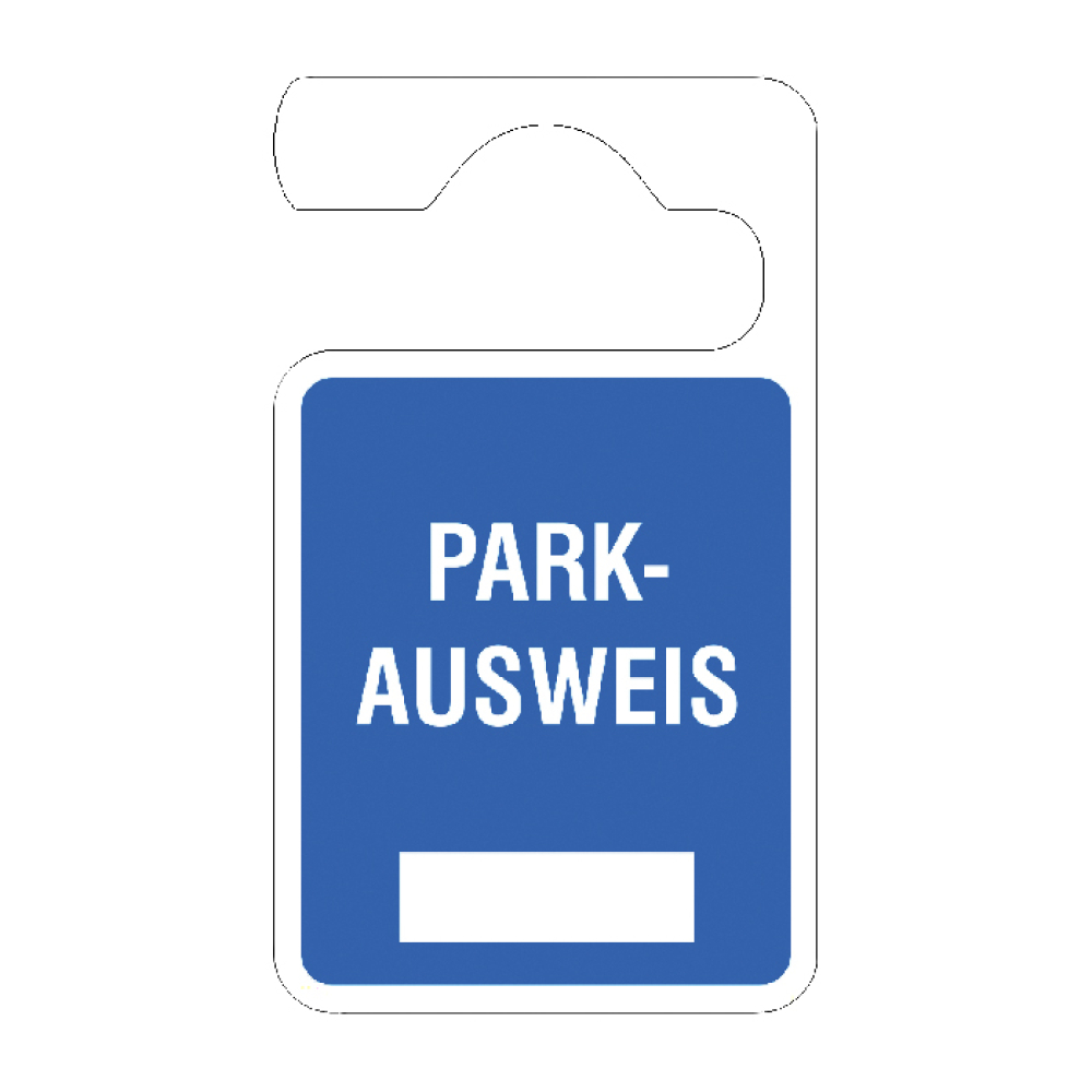 Modellbeispiel: Parkausweisanhänger -Parkausweis- (Art. 90.9666)