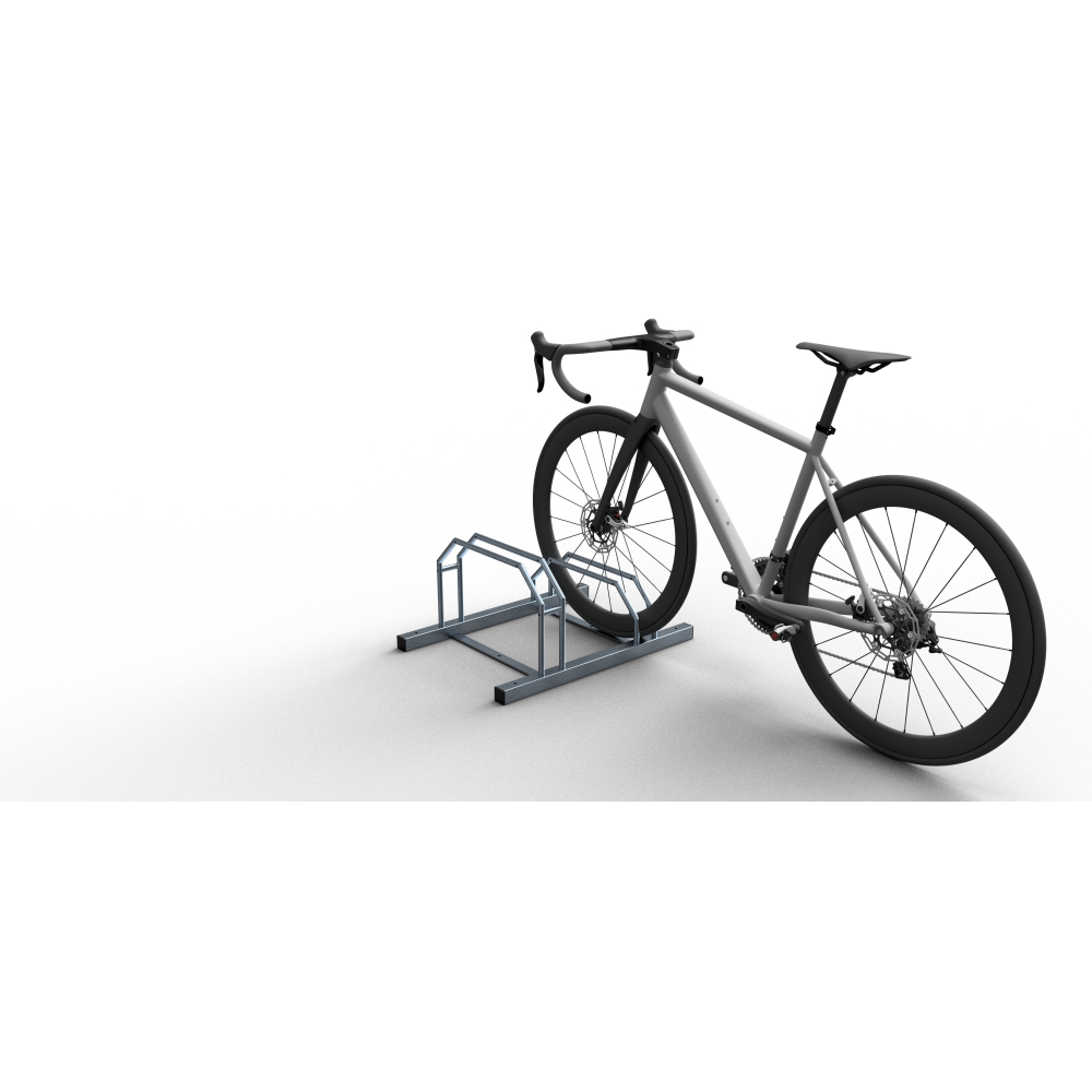 Fahrrad-Reihenanlage aus Vierkantrohr, ohne Farbe, Stahl, feuerverzinkt, 700 mm