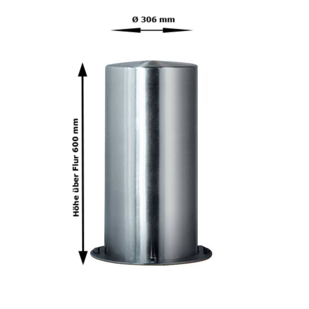 Technische Ansicht: Poller -SESAM Flachkopf- Ø 306 mm, zum Aufdübeln (Art. 13142-g)