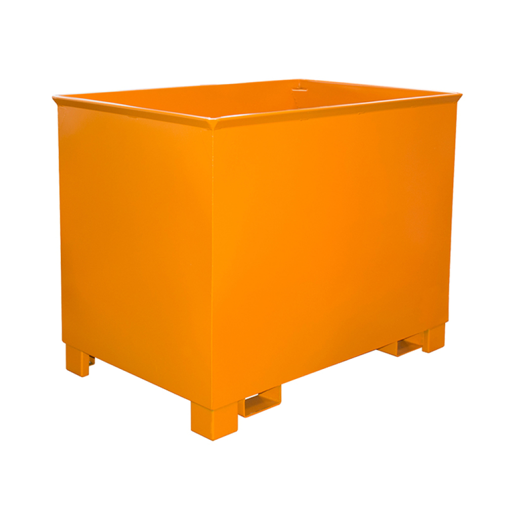 Modellbeispiel: Kasten -Typ C 30- in RAL 2000, stapelbar, mit Einfahrbügeln (Art. 38527-01)