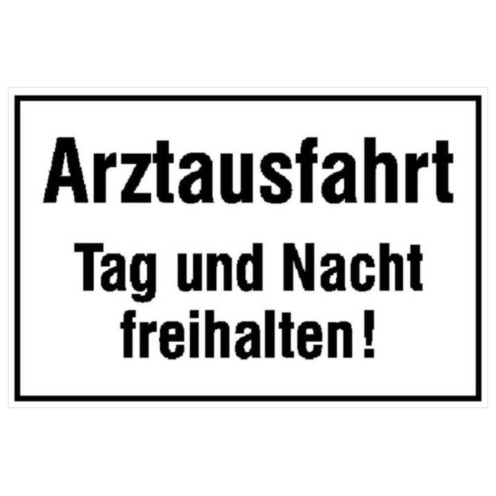 Hinweisschild für Ausfahrten, Arztausfahrt