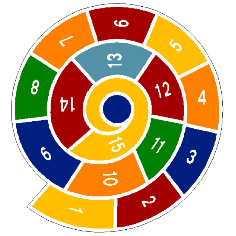 Modellbeispiel: Spielplatzmarkierung DecoMark® Hüpfspiel -Spirale- (Art. 12934)