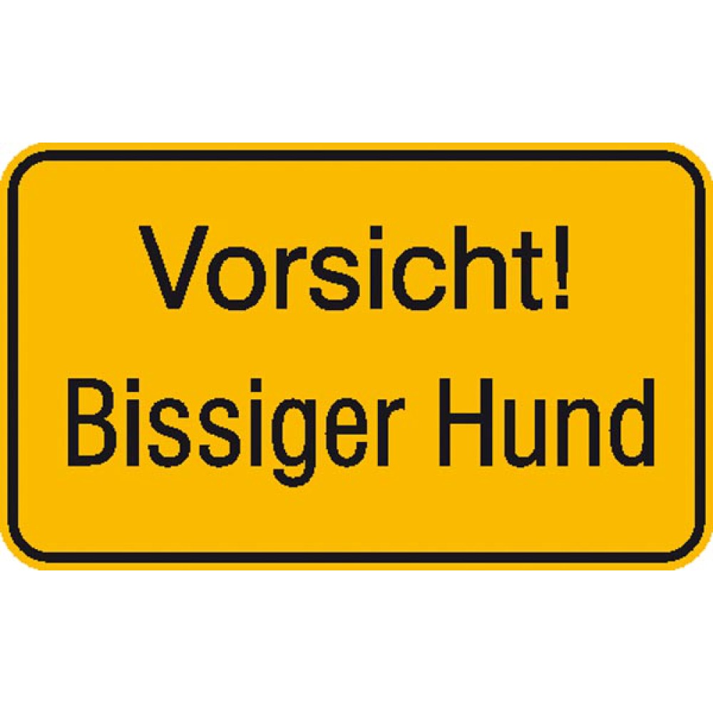 Modellbeispiel: Hinweisschild Vorsicht! Bissiger Hund, gelb (Art. 11.5599)