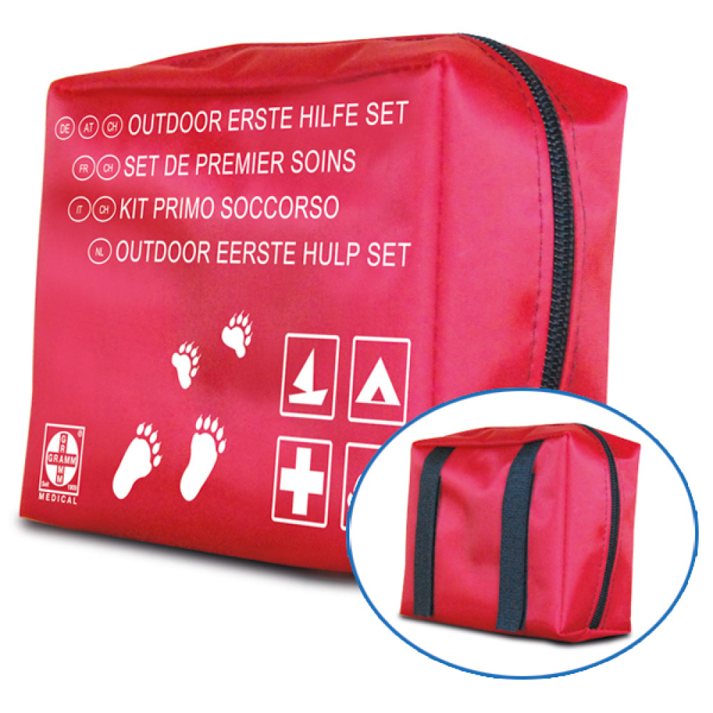 Modellbeispiel: Verbandtasche -Outdoor- Front- und Rückansicht (Art. 25379)