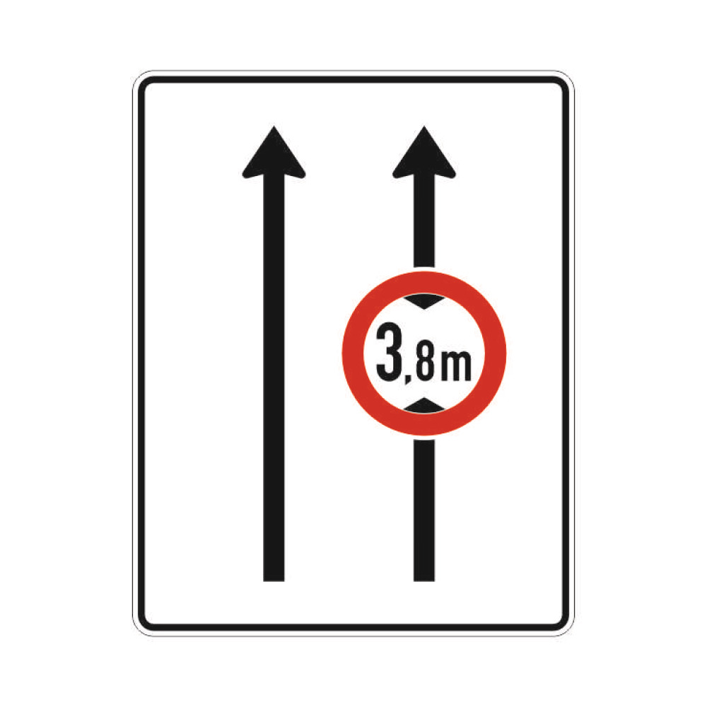 Fahrstreifentafel nach Zeichen 529-30, Flachform 2 mm, RA1