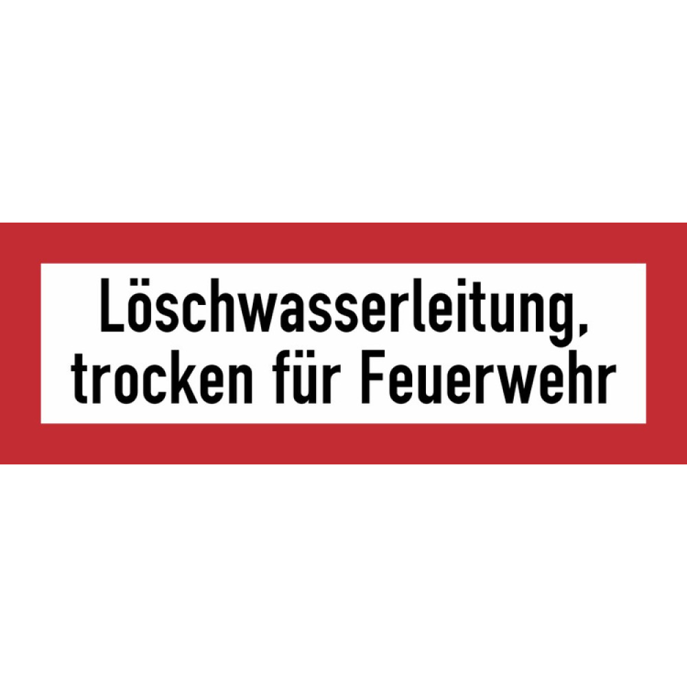 Modellbeispiel: Hinweisschild, Löschwasserleitung, trocken für Feuerwehr (Art. 21.2599)